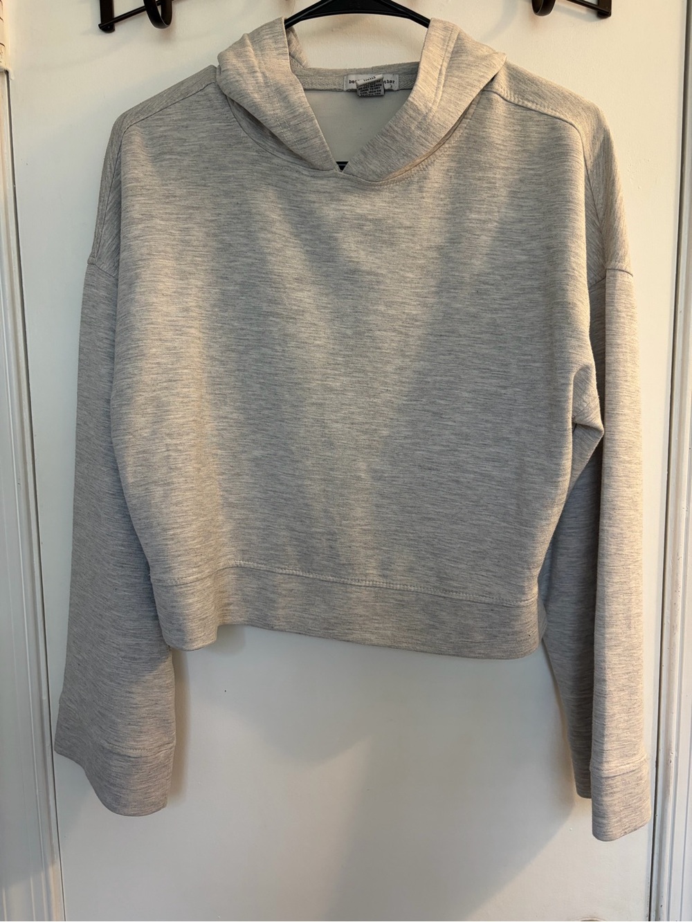 Girls' Cropped Hoodie Sweatshirt - Light Gray